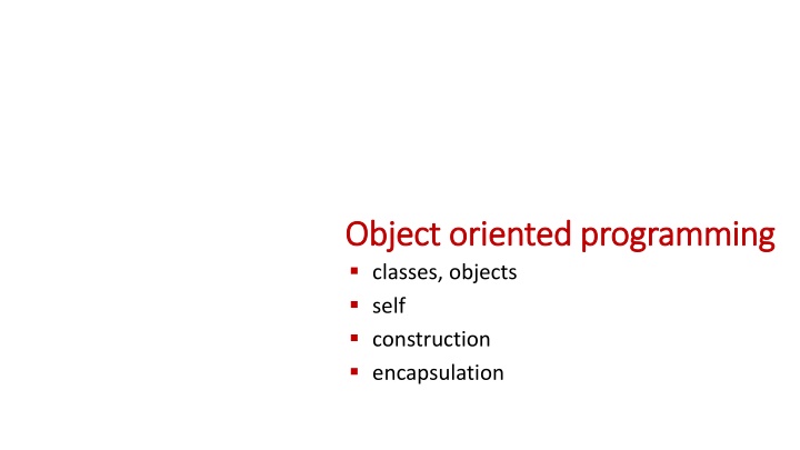 object object oriented oriented programming n.w