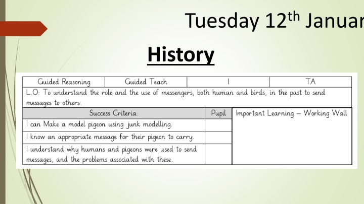 tuesday 12 th january n.w