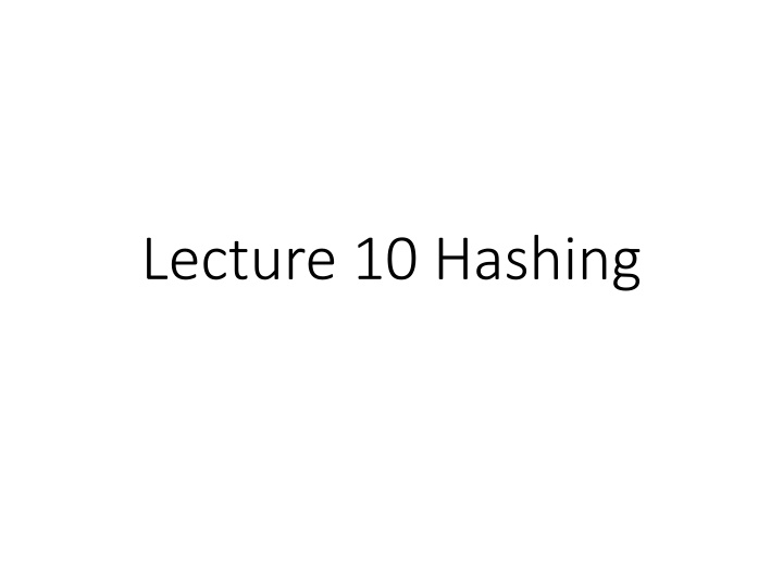 lecture 10 hashing n.w