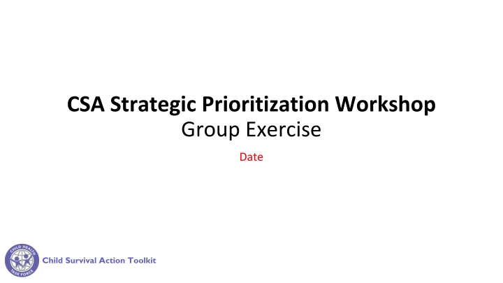 CSA Strategic Prioritization Workshop - Addressing Bottlenecks for Sustainable Solutions