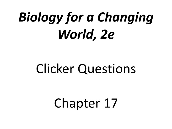 biology for a changing world 2e n.w