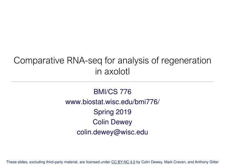 comparative rna seq for analysis of regeneration n.w