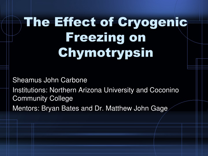 the effect of cryogenic freezing on chymotrypsin n.w