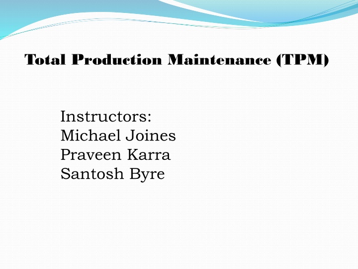 total production maintenance tpm n.w