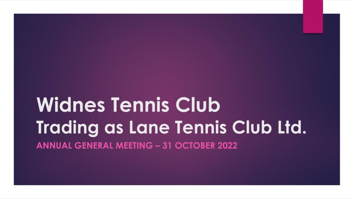 Widnes Tennis Club Annual General Meeting Highlights