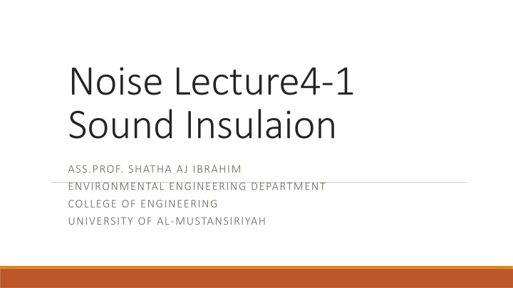 noise lecture4 1 sound insulaion n.w