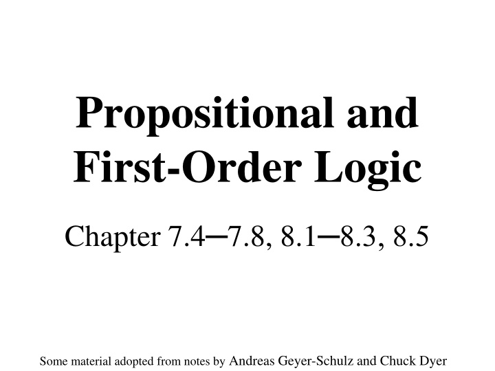 propositional and first order logic n.w