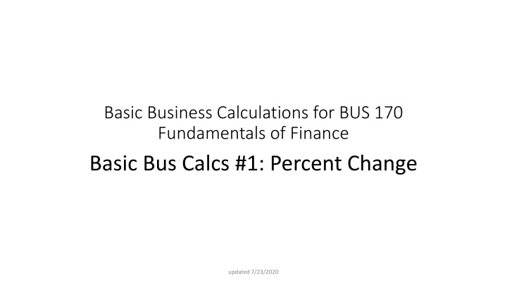 basic business calculations n.w