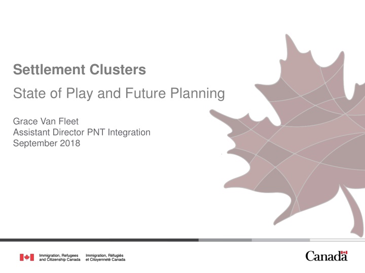settlement clusters state of play and future n.w