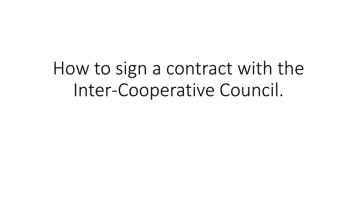 how to sign a contract with the inter cooperative n.w