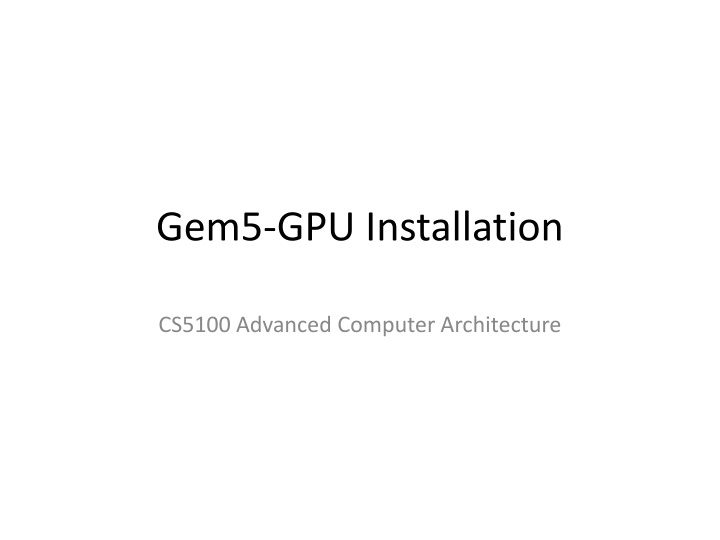 gem5 gpu installation n.w