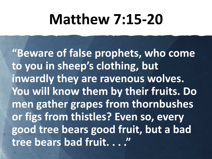 matthew 7 15 20 n.w