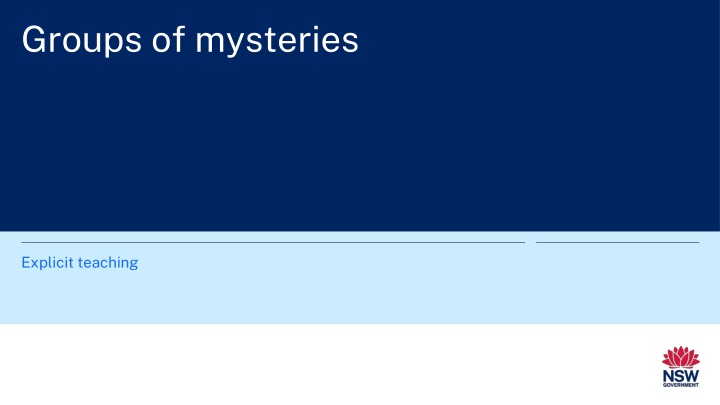 groups of mysteries n.w