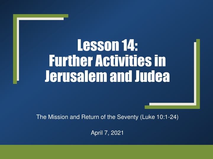 lesson 14 further activities in jerusalem n.w