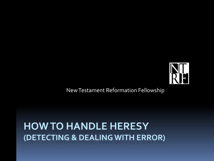 new testament reformation fellowship n.w
