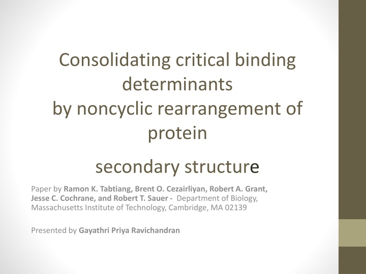 consolidating critical binding determinants n.w