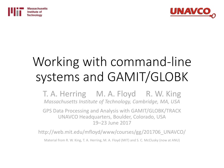 working with command line systems and gamit globk n.w