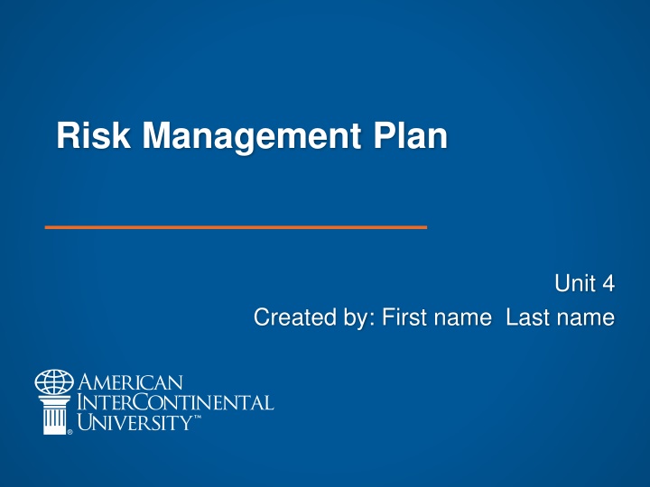risk management plan n.w