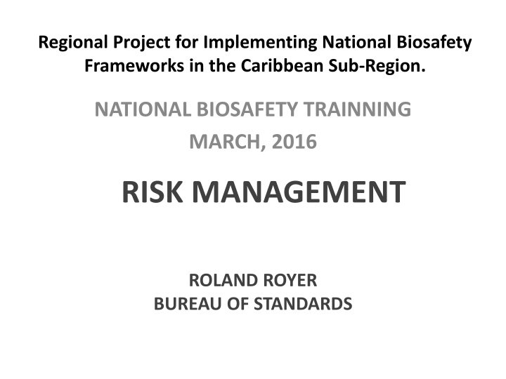 regional project for implementing national n.w