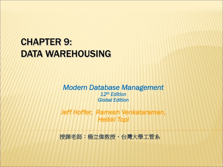 chapter 9 data warehousing n.w