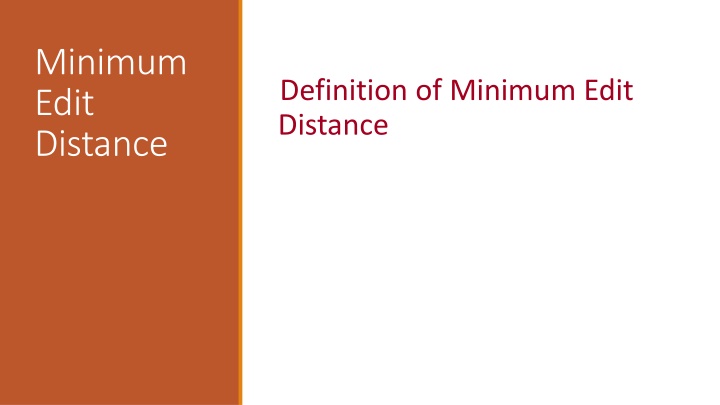 minimum edit distance n.w