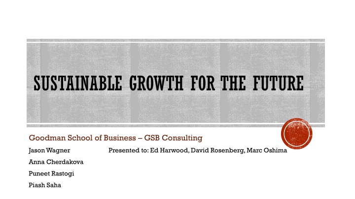 sustainable growth for the future n.w