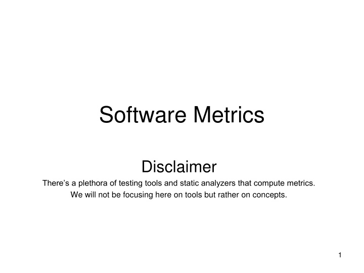 software metrics n.w