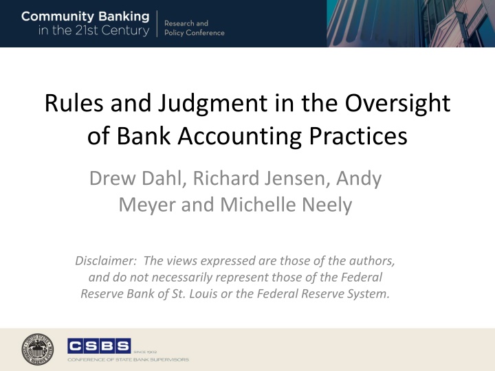 rules and judgment in the oversight of bank n.w