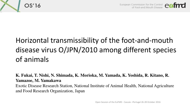 horizontal transmissibility of the foot and mouth n.w