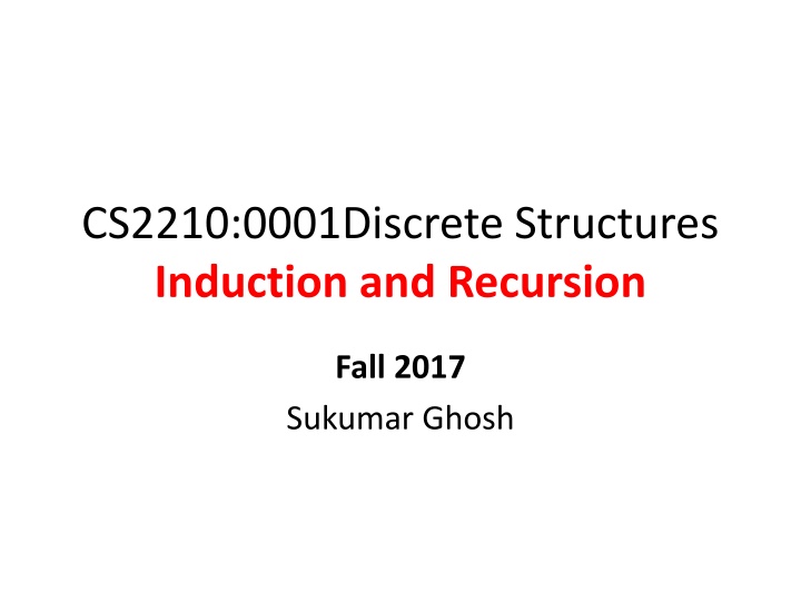 Mathematical Induction in Discrete Structures
