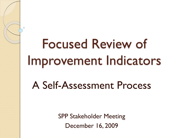 focused review of improvement indicators n.w