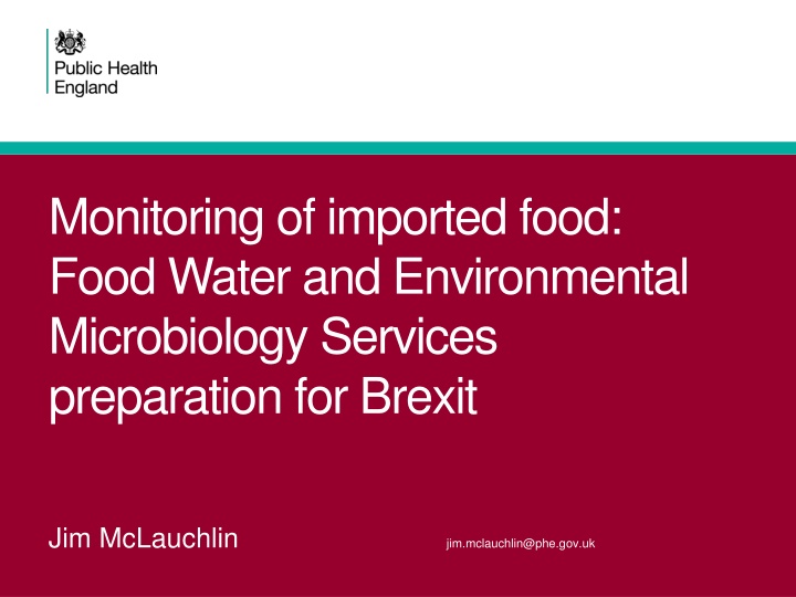 monitoring of imported food food water n.w