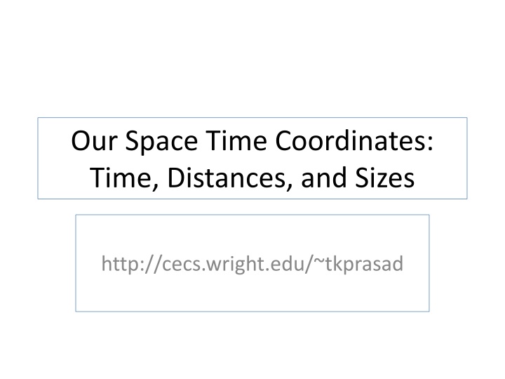 our space time coordinates time distances n.w