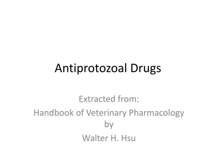 antiprotozoal drugs n.w