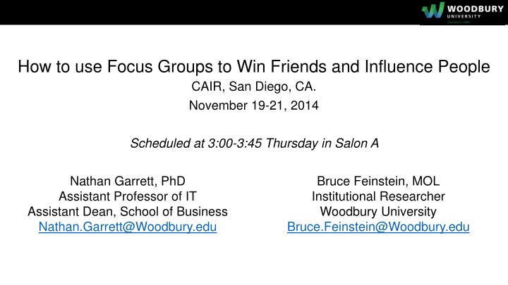 how to use focus groups to win friends n.w