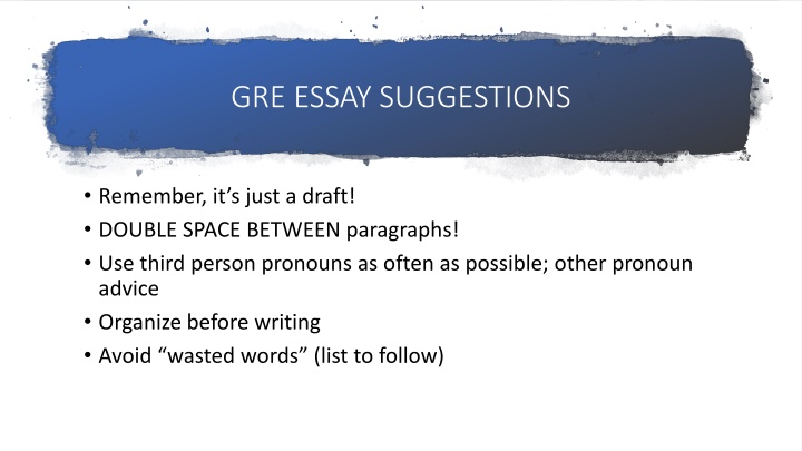 gre essay suggestions n.w