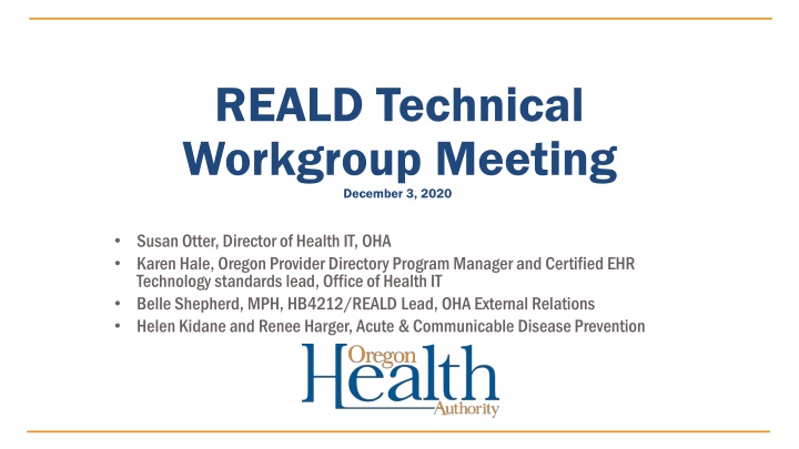 reald technical workgroup meeting december 3 2020 n.w