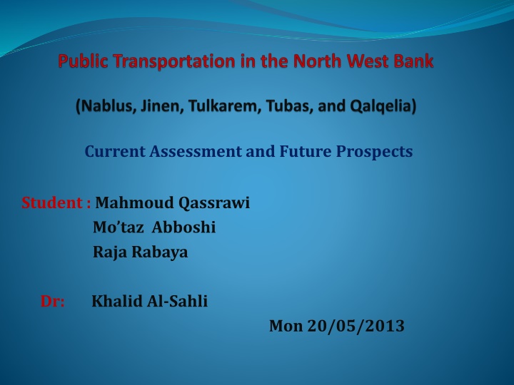 current assessment and future prospects n.w