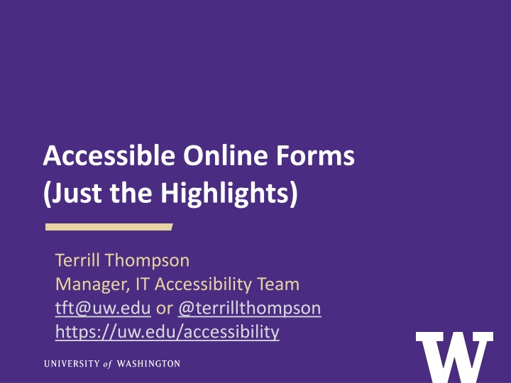 Creating Accessible Online Forms: Key Highlights