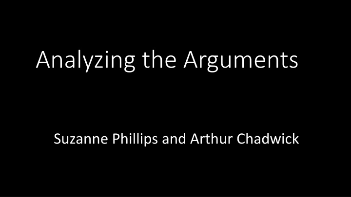 analyzing the arguments n.w