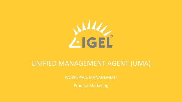 Unified Management Agent (UMA) Workspace Management Overview
