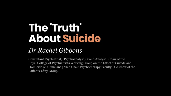 the truth about suicide dr rachel gibbons n.w
