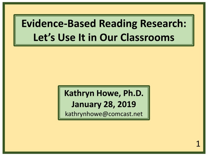 evidence based reading research n.w