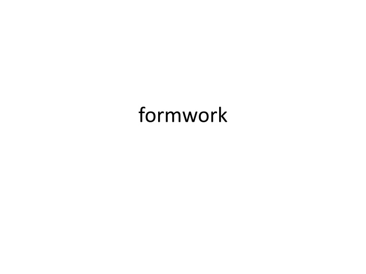 formwork n.w