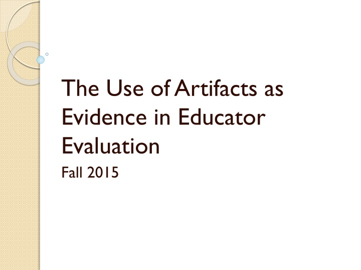 the use of artifacts as evidence in educator n.w