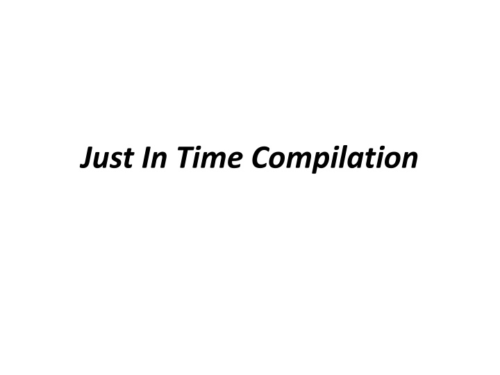 just in time compilation n.w