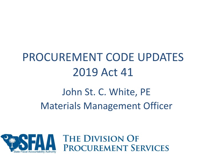 procurement code updates 2019 act 41 n.w