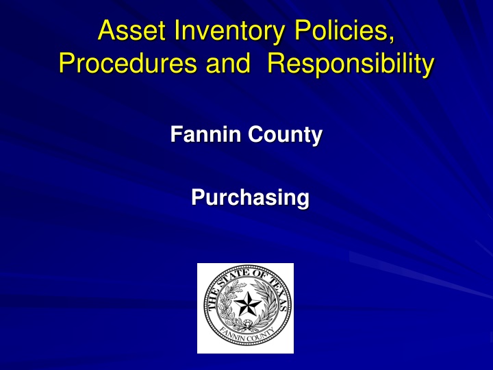 asset inventory policies procedures n.w