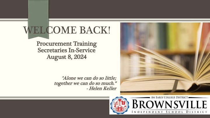 welcome back procurement training procurement n.w