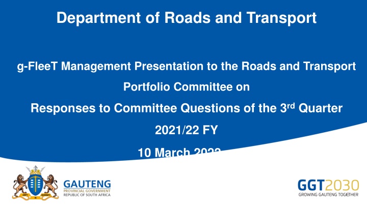 department of roads and transport n.w